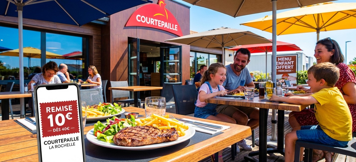 10€ de remise sur votre addition dans votre restaurant Courtepaille Puilboreau La Rochelle