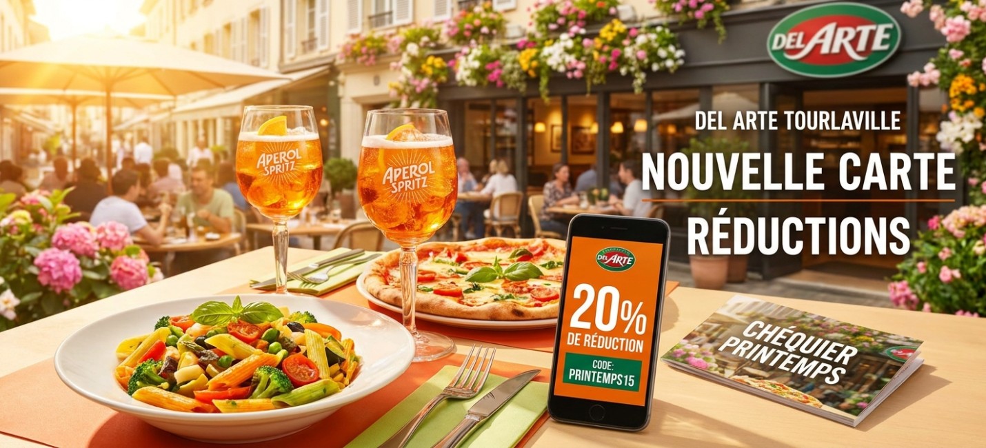 On vous offre 20% de remise sur votre addition chez Del Arte Tourlaville