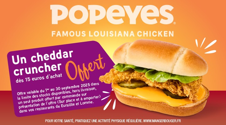offre popeyes un crunchy cheddar offert