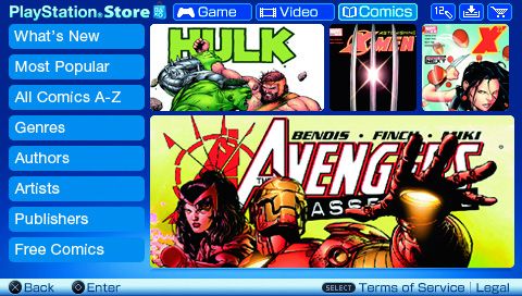 PSP - Digital Comic Store